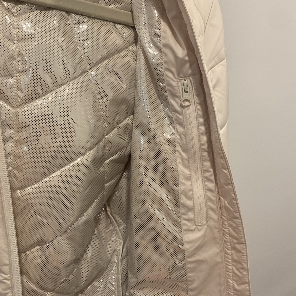 Columbia Omni-Heat White Long Hooded Winter Coat - Picture 3 of 5